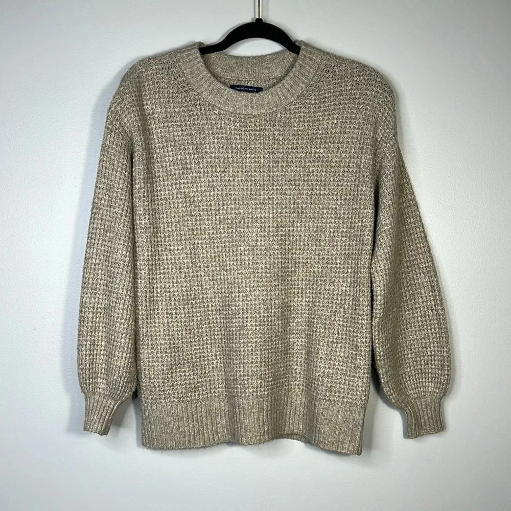 American Eagle Beige Oversized Knit Sweater - XS - EUC